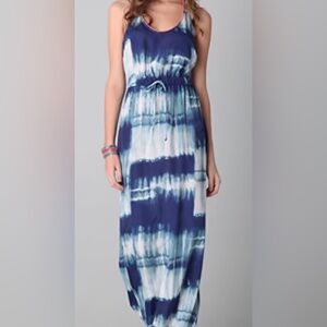 Twelfth Street by Cynthia Vincent Blue Tie Dye Slip Tank Maxi Dress Size XS